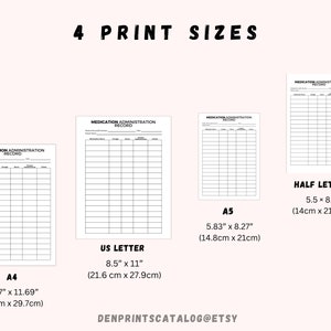 Printable Medication Administration Record, Ready To Print Medication Log Chart, Post-Surgery Medication Chart, Paramedics and Nurses image 4