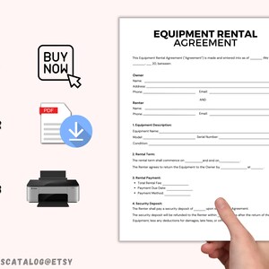 Fillable PDF Equipment Rental Agreement Template Editable in Canva ...