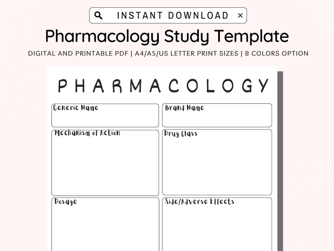 Pharmacology Nursing Template Printable - Il 1140xN.4582447879 E4sa