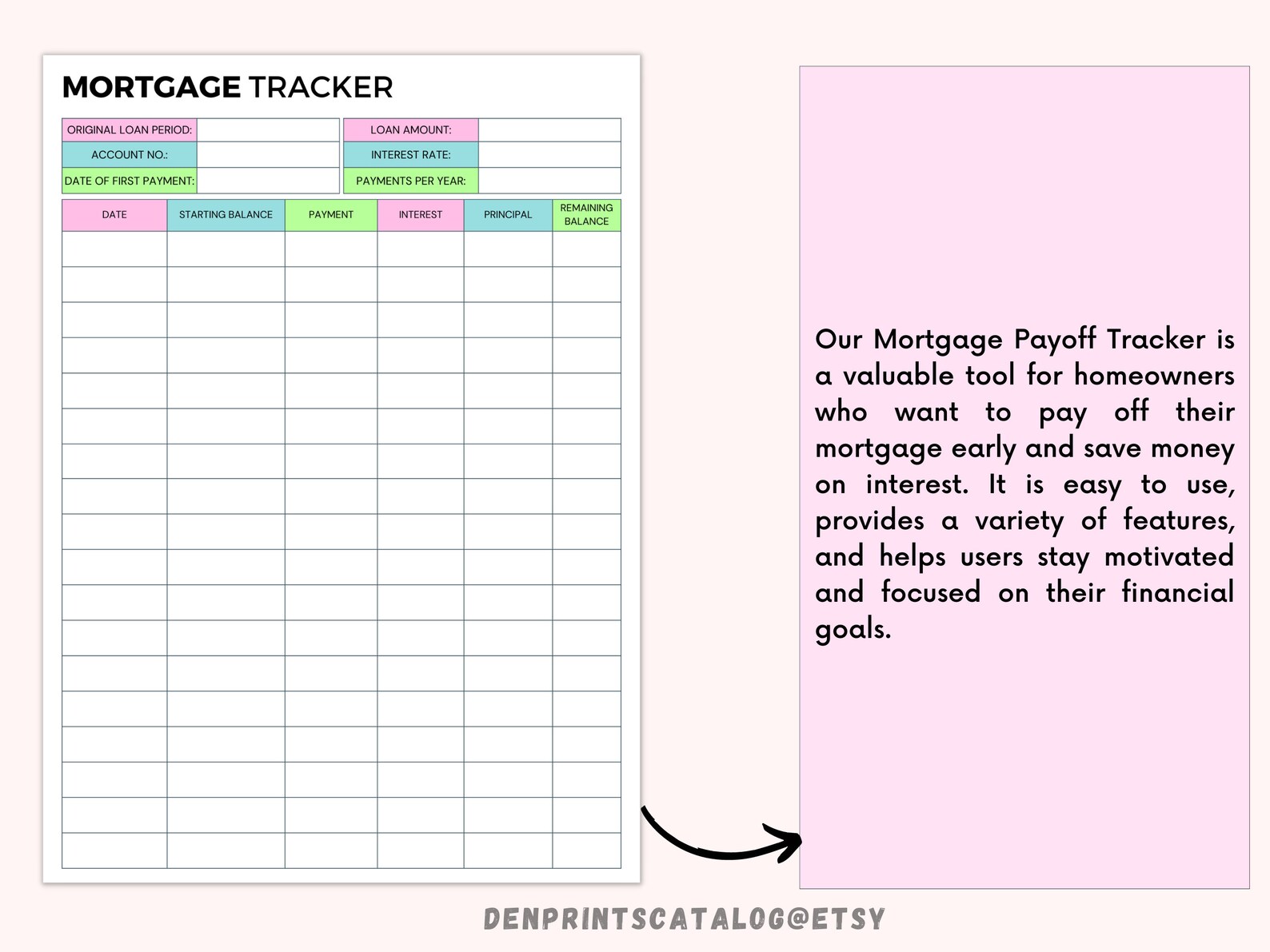 Mortgage Payoff Tracker, House Loan Tracker, Finance Sheet, Debt Payoff ...