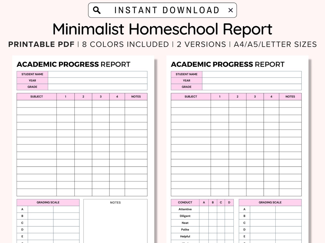 Homeschool Report Card Homeschool Progress Report Homeschool Academic Homeschool Report Card Homeschool Progress Report Homeschool Academic