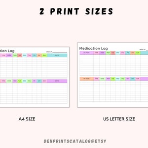 Minimalist Medication Tracker Printable, Medication Log, Medication List, Medicine Tracker, Caregiving Template, Supplement Tracking, PDF image 4