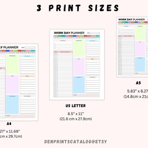 Daily Planner Printable, Work Day Organizer, Work From Home to Do List ...