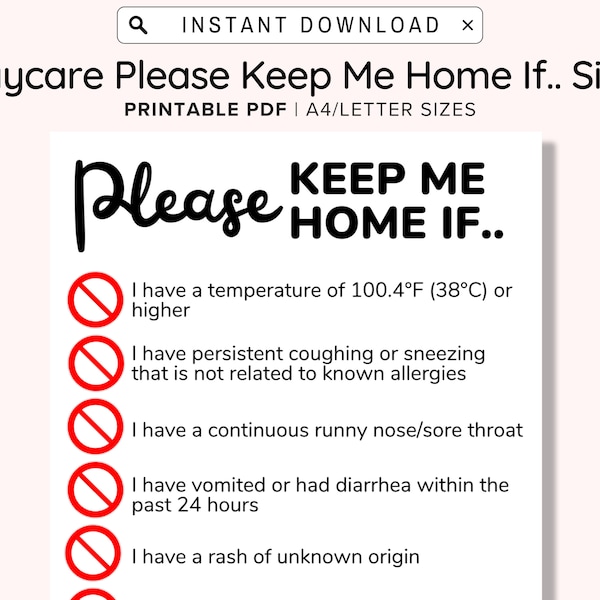 Sick Daycare Poster - Etsy