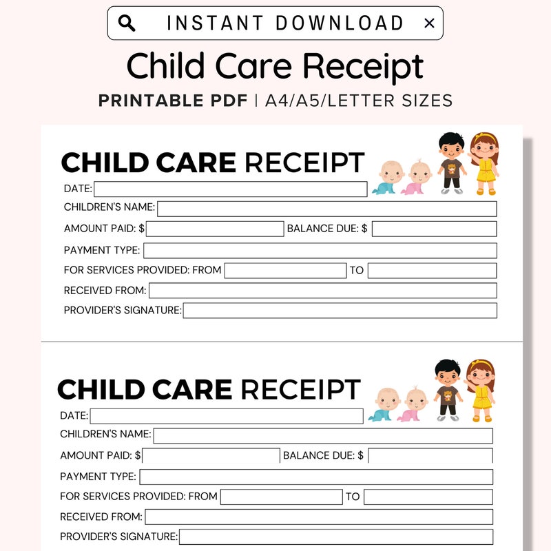 Receipt Template Etsy