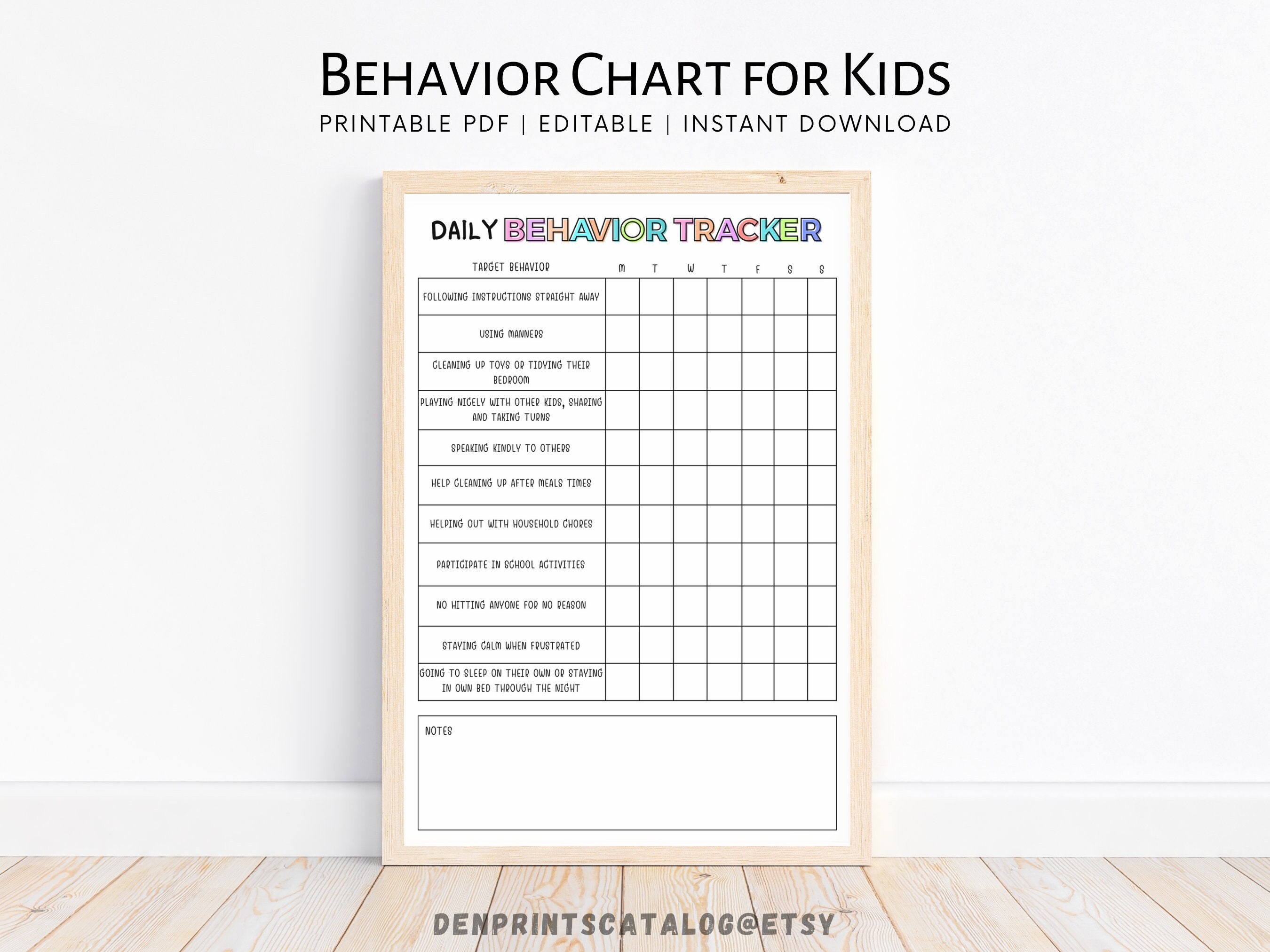 Daily Behavior Chart For Kids Printable Good Behavior Tracking – Postgray