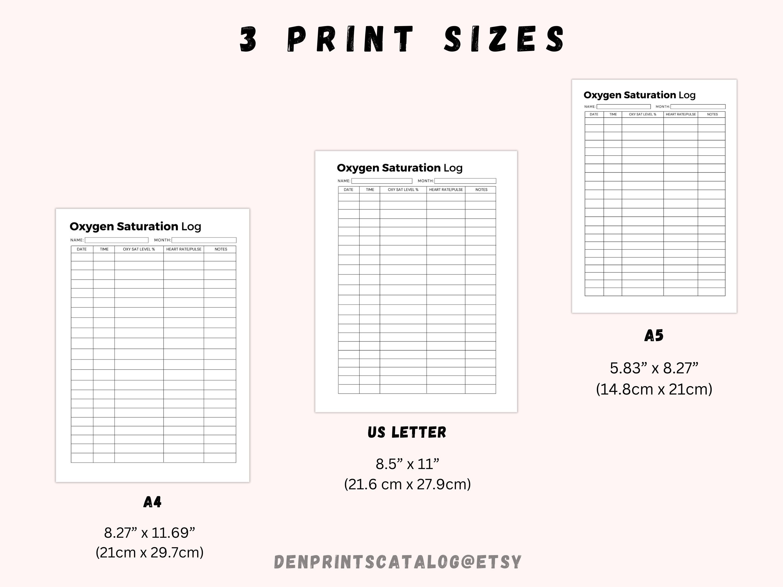 Oxygen Tracker, Saturation Journal, Pulse Log, Oxygen Record ...
