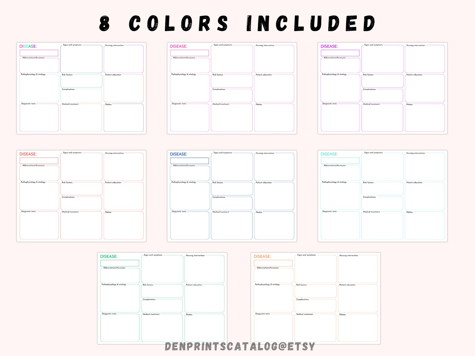 Minimalist Med Surg Study Template, Pathophysiology Template, Medical Surgical Nursing, Disease ...