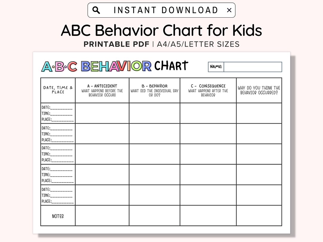 Behavior Chart For Kids Behavior Chart Behavior Reward Chart Printable Behavior Chart Good Behavior Chart For Kids Behavior Chart Behavior Reward Chart Printable Behavior Chart Good