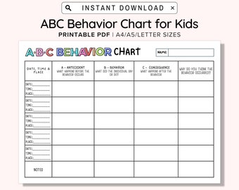 Behavior Chart For Kids | Behavior Chart | Behavior Reward Chart | Printable Behavior Chart | Good Behavior Chart | Classroom Behavior Chart