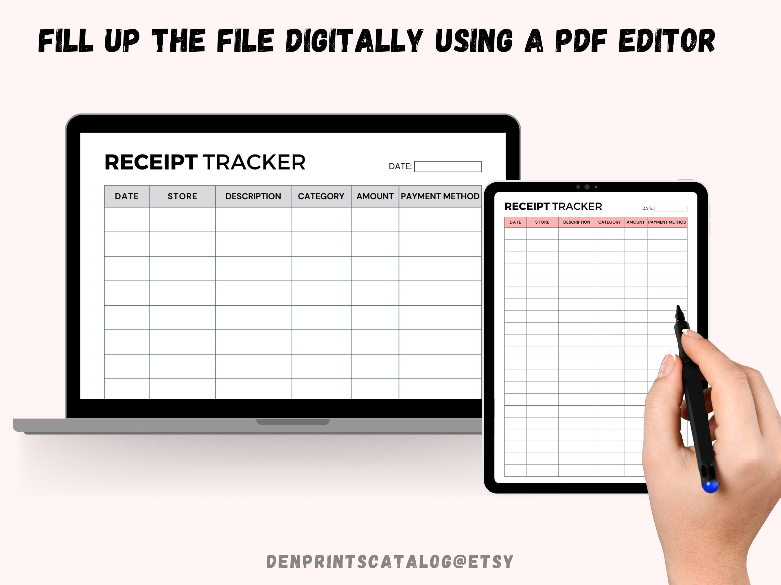 Receipt Tracker Printable Receipt Sheet Receipt Log - Etsy Canada