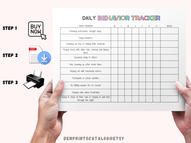 Behavior Reward Chart for Kids Printable, Editable, Good Behavior