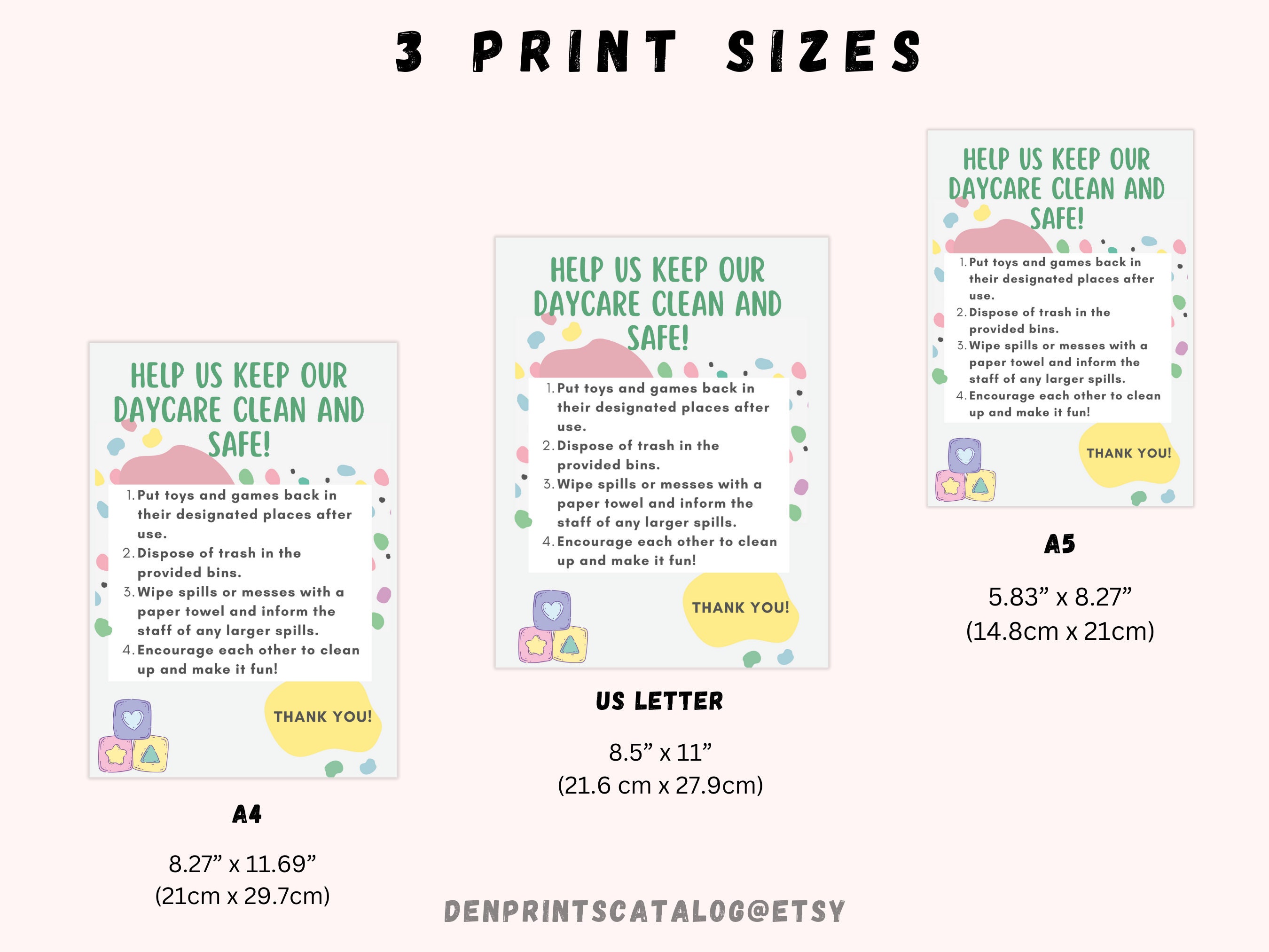 Keep Area Clean Signs Printable, Signs for Daycare Room, Designed for ...
