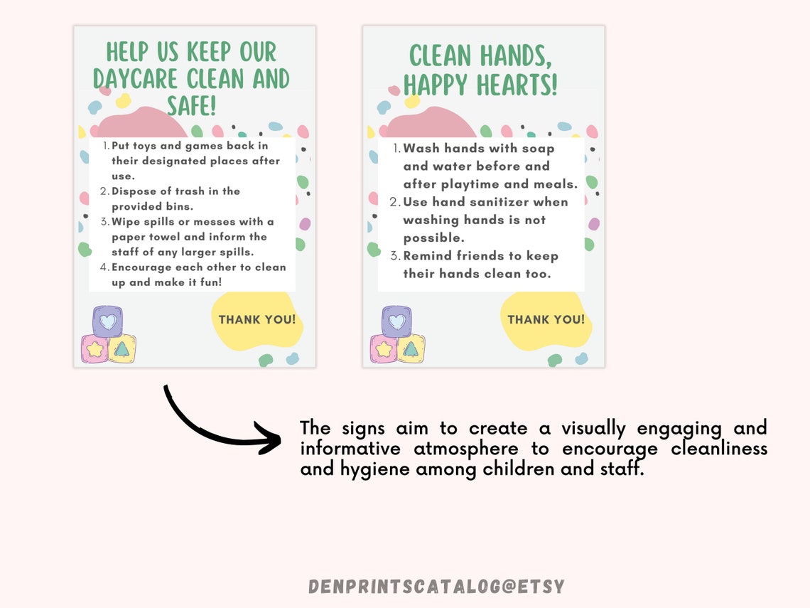 Keep Area Clean Signs Printable, Signs for Daycare Room, Designed for ...
