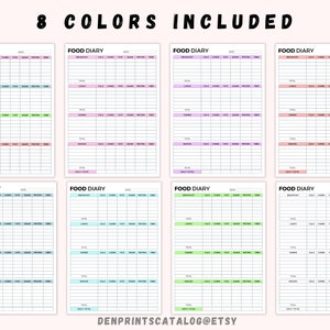 Daily Food Diary Printable, Printable Daily Food Journal, Minimalist ...