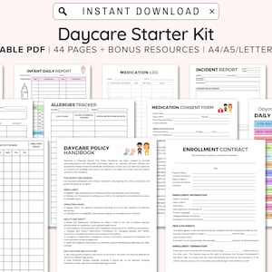 Home Daycare Starter Kit, Parent Handbook, Childcare Enrollment Forms, Policy and Procedures Form, Daycare Forms, Daycare Contract, PDF