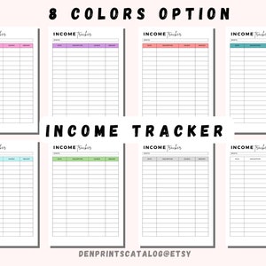 Income Tracker Printable, Easy Bookkeeping Template, Printable Expense Tracker, Finance Planner ...