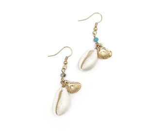 Golden Mixed Shells Earrings | Trendy Jewelry by Anju