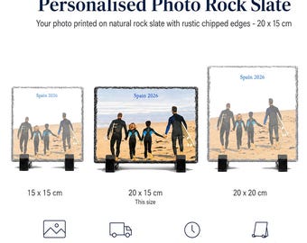 Personalised Photo Slate, 20x15cm Custom Memorial Plaque