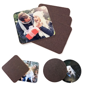 Personalised Photo Coaster - Customise Your Own Custom Round Or Square Coasters Gift With Any Picture And Text 9CM Mothers Day Gift