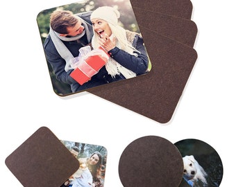 Personalised Photo Coaster - Customise Your Own Custom Round Or Square Coasters Gift With Any Picture And Text 9CM Mothers Day Gift