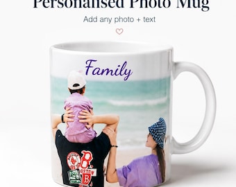 Personalised Photo Mug, Custom 11oz White Ceramic Mug
