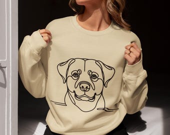 Rottweiler Pullover | Rottweiler Sweatshirt | Hundeliebhaber Geschenk | Minimales Silhouette Design
