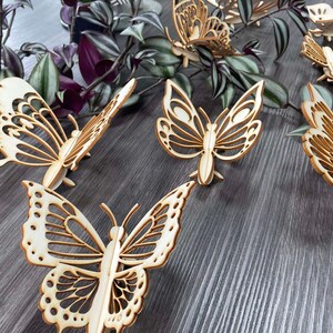 10 3D butterfly SVG file Butterfly art SVG butterfly laser file wall art SVG Butterflies Glowforge, Cnc, Intricate, 3mm image 5