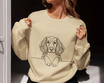 Springer Spaniel Pullover | Spaniel-Sweatshirt | Hundeliebhaber Geschenk | Minimales Silhouette Design