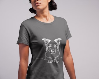 Border-Collie-T-Shirt | Collie Hund Liebhaber T-Shirt | Border Collie Besitzer Geschenk | Minimales Silhouette Design