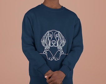 Kinder Springer Spaniel Pullover | Kinder Hundeliebhaber Sweatshirt | Spaniel Geschenk für Jungen & Mädchen | Minimale Silhouette