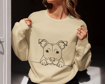 Staffordshire Bullterrier Pullover | Staffy Sweatshirt | Hundeliebhaber Geschenk | Minimales Silhouette Design