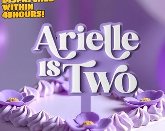 Acrylic Cake Topper for Second Birthday Party – Custom Cake Topper