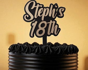18th Birthday Cake Topper – Personalised Name & Age Acrylic Topper