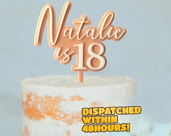Cake Topper for 18th or 21st Birthday Party - Milestone Topper