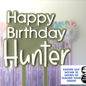 Happy Birthday Cake Topper | Birthday Cake Topper | Name Cake Topper | Acrylic Cake Topper