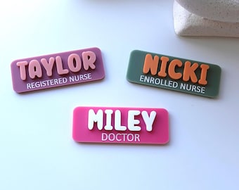 Nurse Name Badge – Personalised Acrylic Magnetic Name Tag