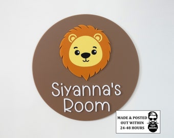 Lion Nursery Name Sign: Acrylic Safari Decor