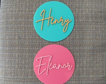 Personalized Baby Gift Name Sign, Custom Boy or Girl Colorful Sign