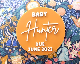 Personalized Acrylic Pregnancy Announcement Plaque: Baby Reveal