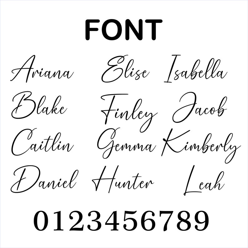 Font we use for the cake topper