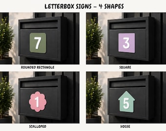 House number Sign – Mailbox Number Different Colour Options Available