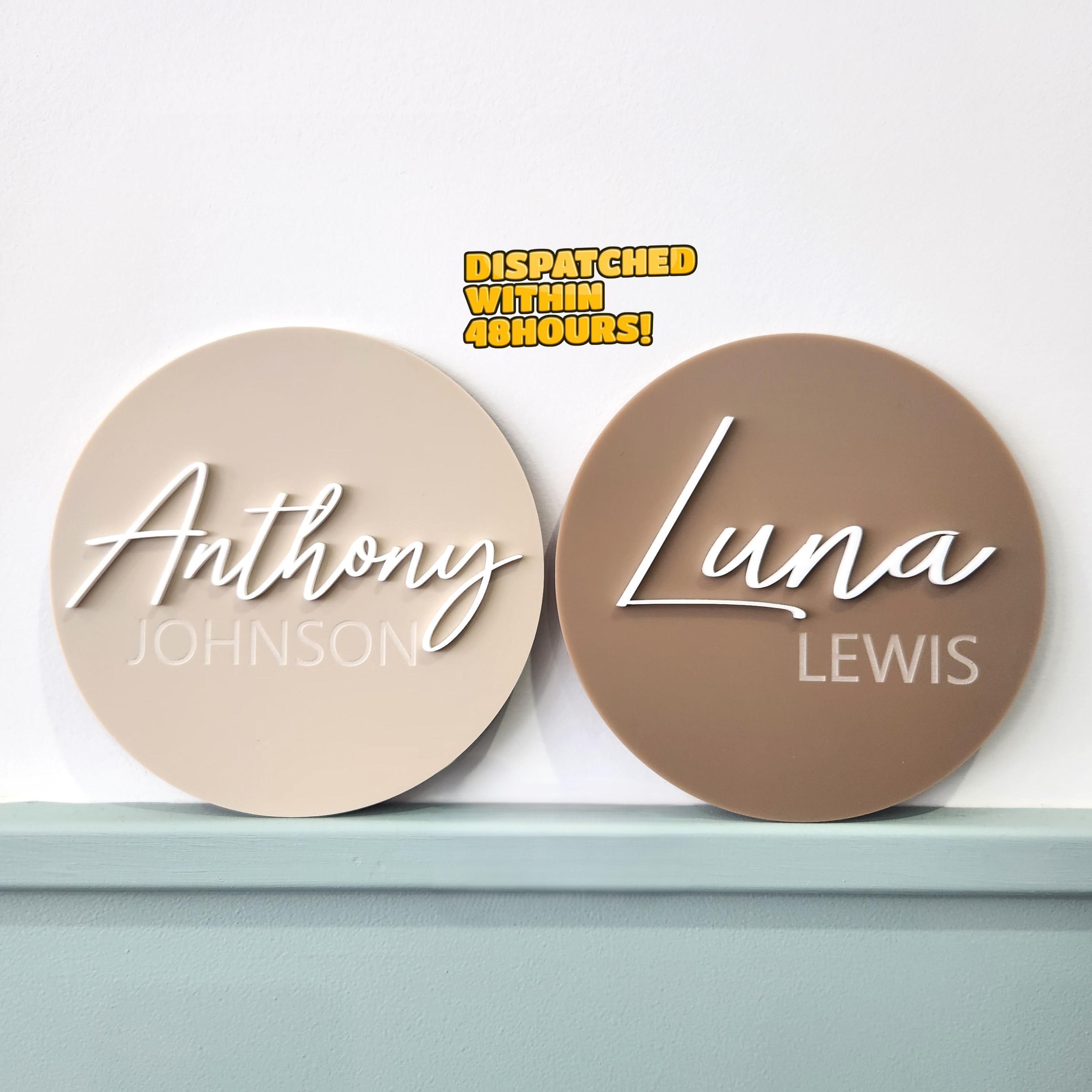 Personalized Acrylic Birth Announcement Plaque - Baby Name Sign - Baby Plaque - Pregnancy Reveal