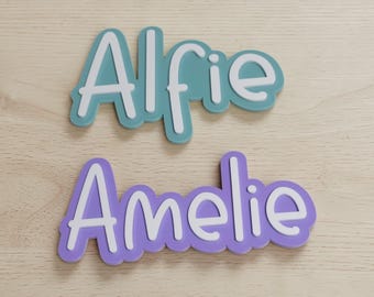 Custom Double Layered Acrylic Name Sign - Kids Room Nursery Decor - Expecting Parents Name Plaque