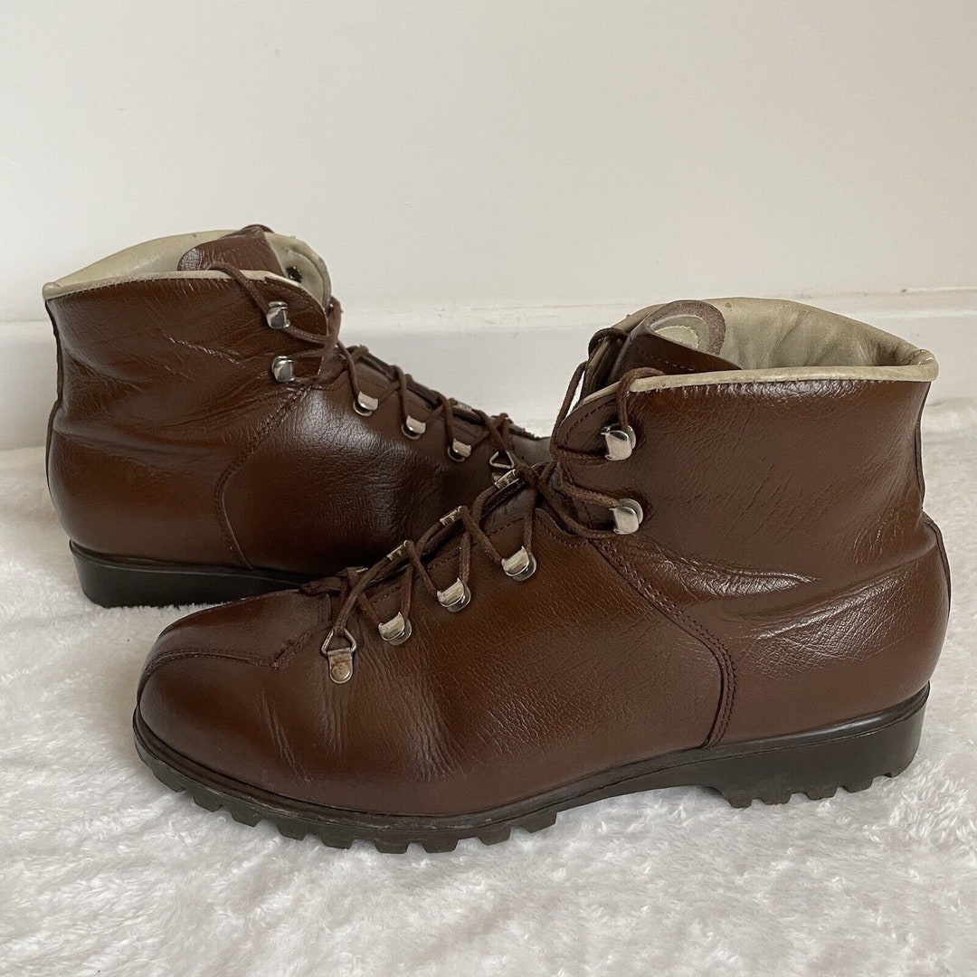 Vintage Raichle Brown Leather Lace Boots Walking Hiking Sz Etsy