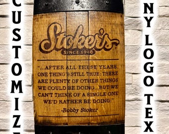 Custom Whiskey Barrel Stave Wall Art – Laser Engraved w/ Your Logo or Text