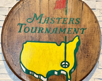 Sports Logo or Team Custom Hand Painted Laser Engraved Bourbon Whiskey Barrel Head