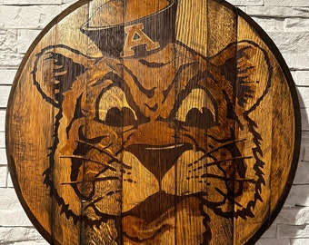 Custom College or University Graduation Gift Bourbon/Whiskey Laser Engraved Barrel Head