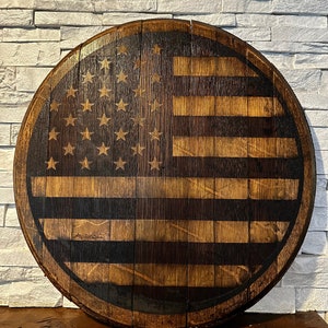 USA Amerykańska flaga Bourbon Whiskey grawerowana laserowo głowica beczki