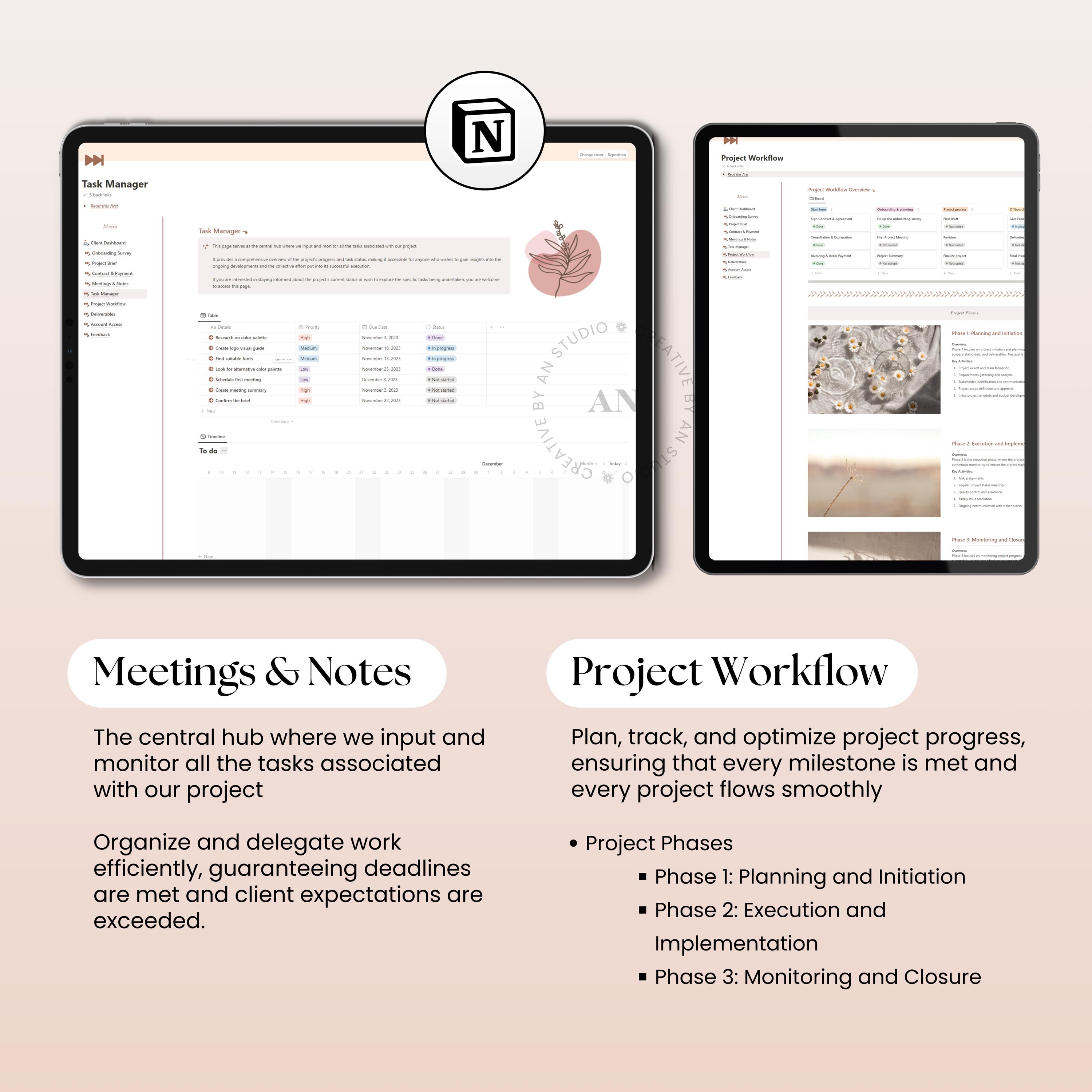 Notion Client Portal Template, Client Management Dashboard - Etsy